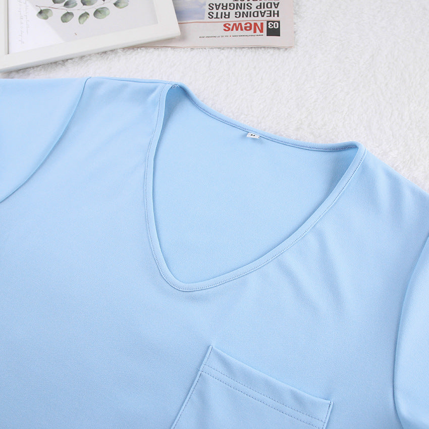 Solid color knitted pajamas