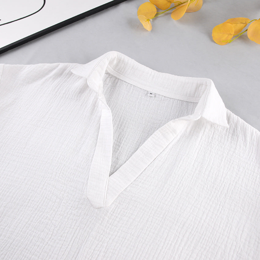 Simple and comfortable double gauze pajamas