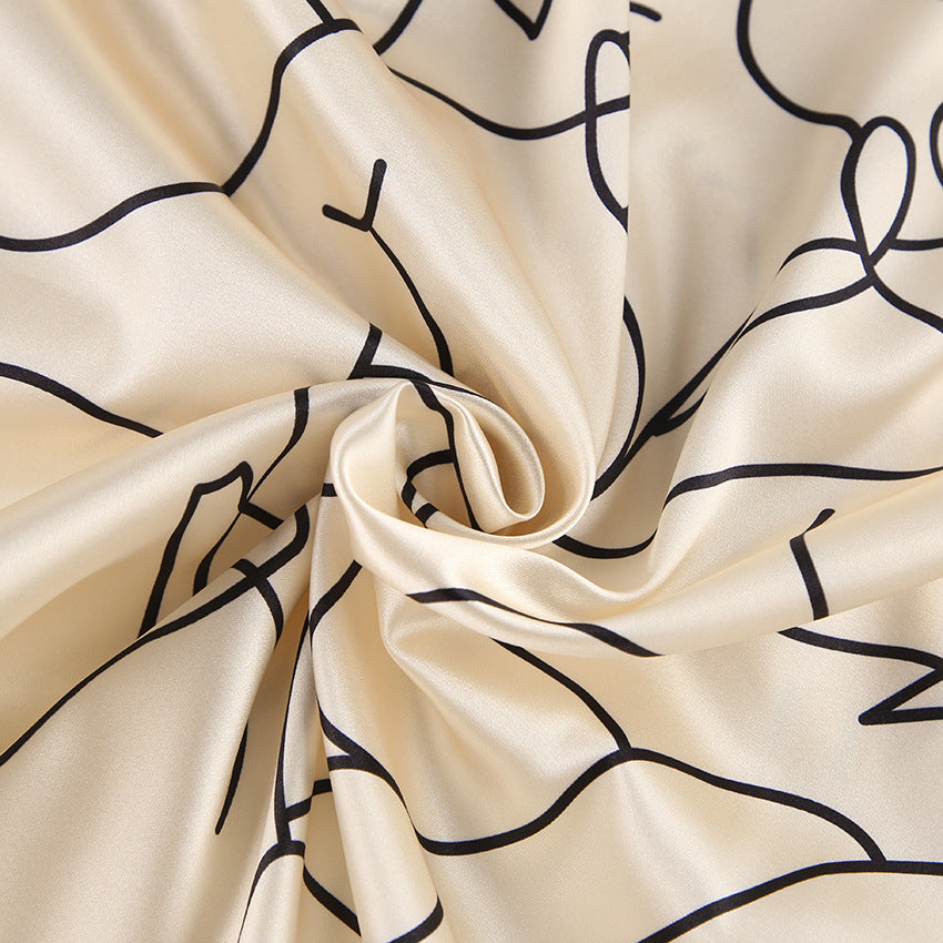 Ice silk lapel pajamas